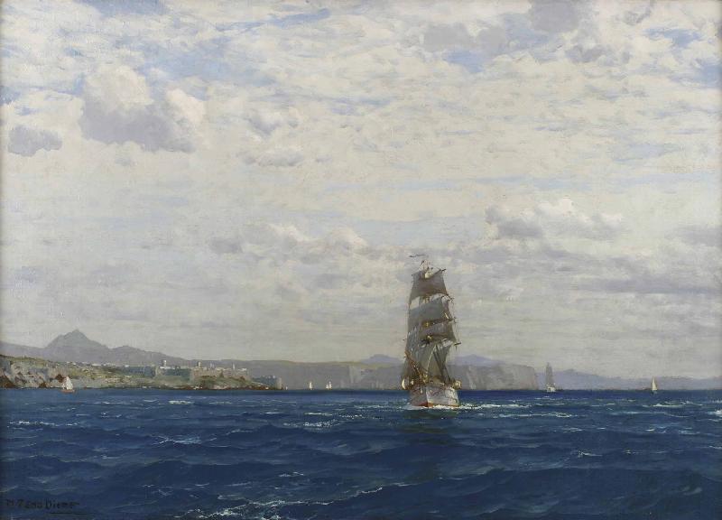 Michael Zeno Diemer Sailing off the Kilitbahir Fortress in the Dardenelles oil painting picture